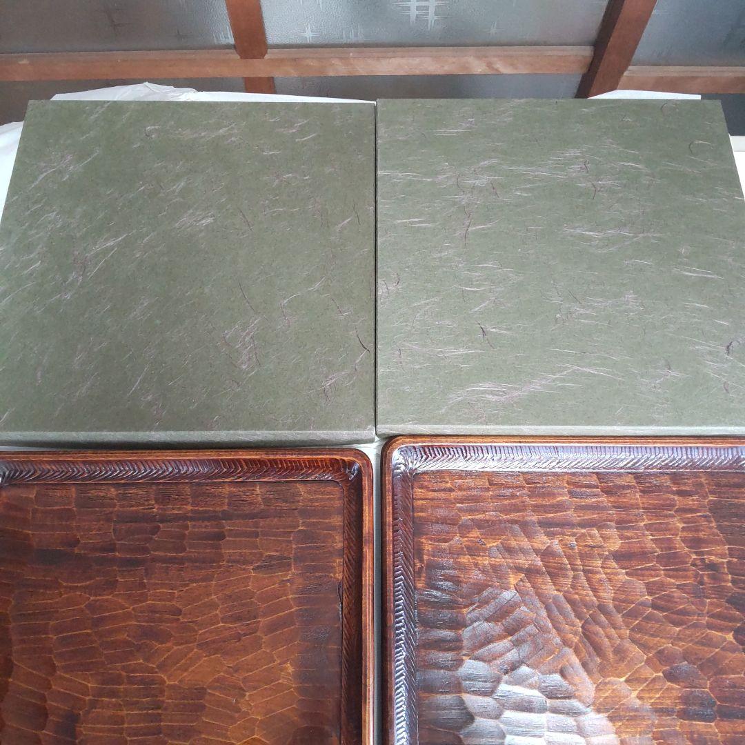 讃岐盆 摺り漆塗 2枚 美品 新品未使用