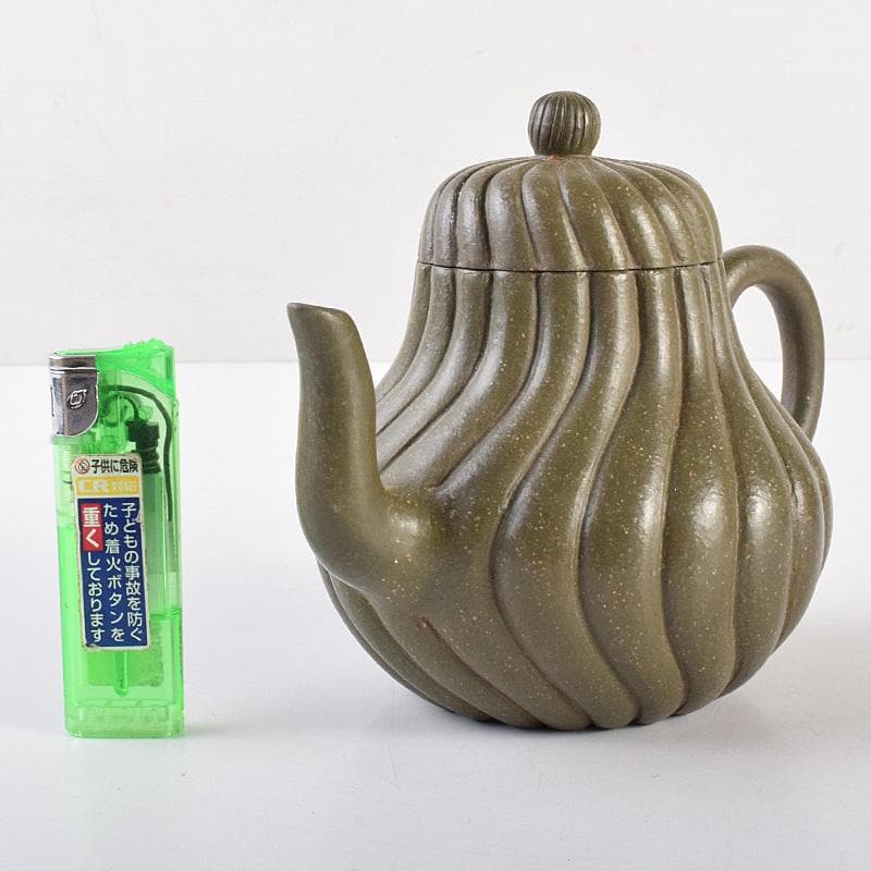 中国顧景舟銘紫砂緑泥急須茶壷合わせ箱MR7623