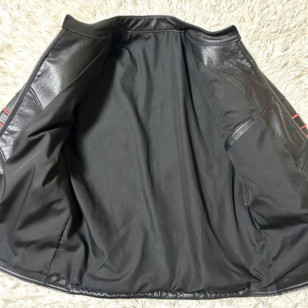 HARLEY DIEREI シングルライダースジャケット 本革 牛革 スカル刺繍