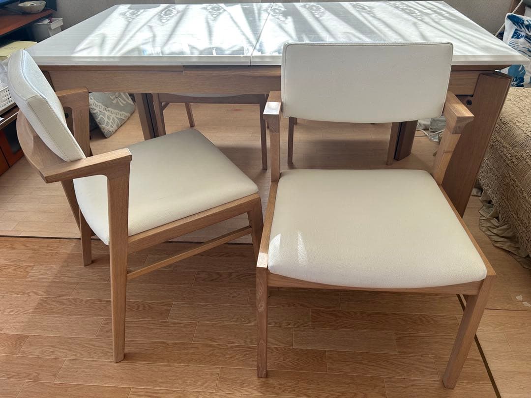 【なっち様⭐︎専用】シギヤマ家具⭐︎高級⭐︎伸長テーブル 白木目 北欧