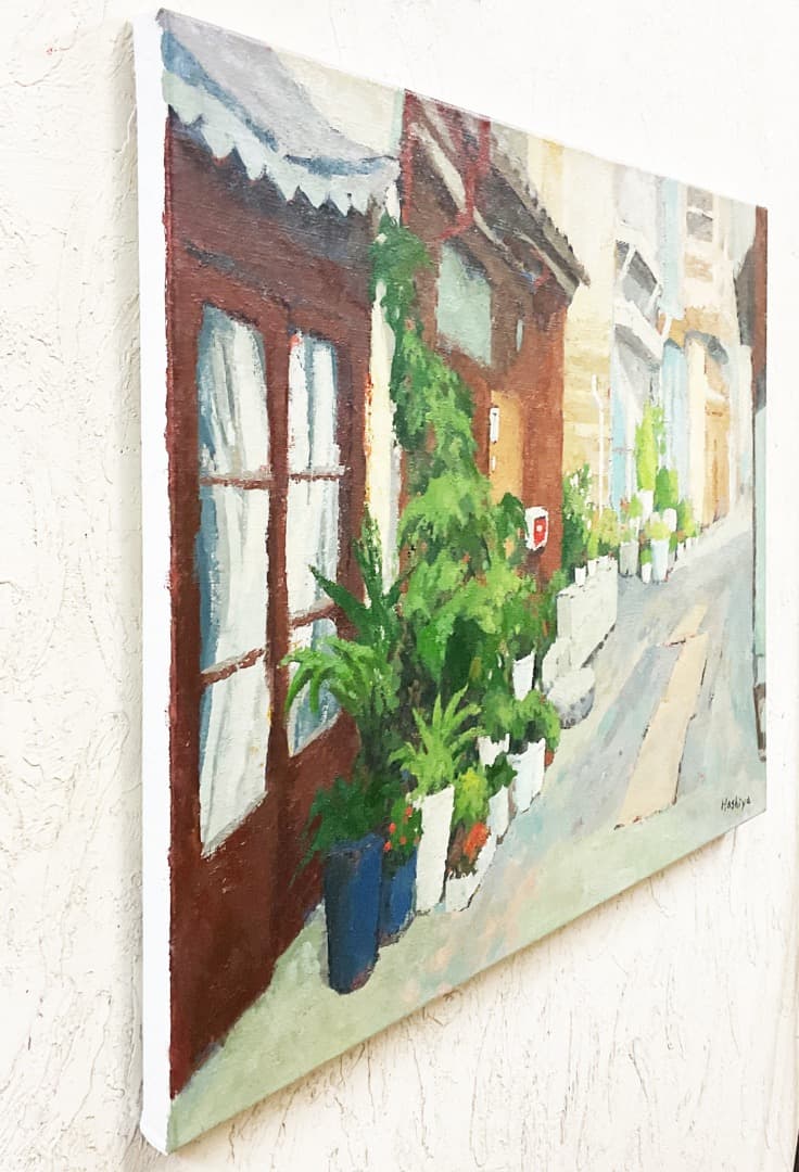 絵画 501 油絵/風景/東京の街景/下町/路地/P12号