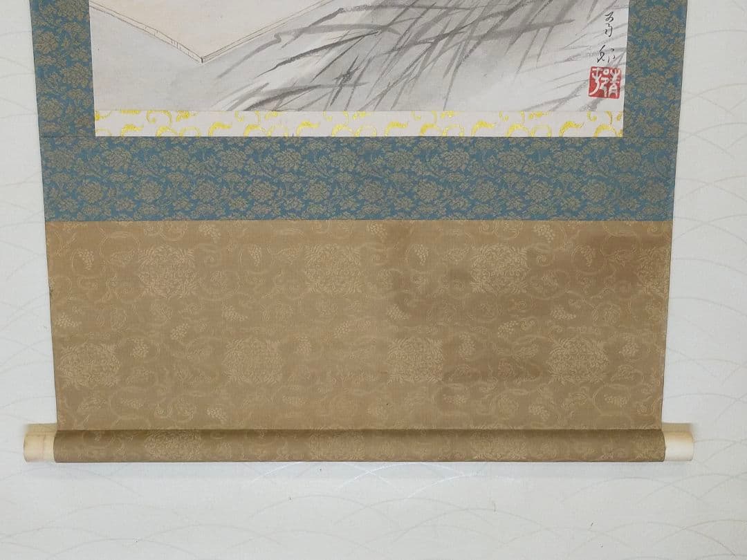 模写】掛軸前田青邨武者絵掛け軸骨董古玩中国