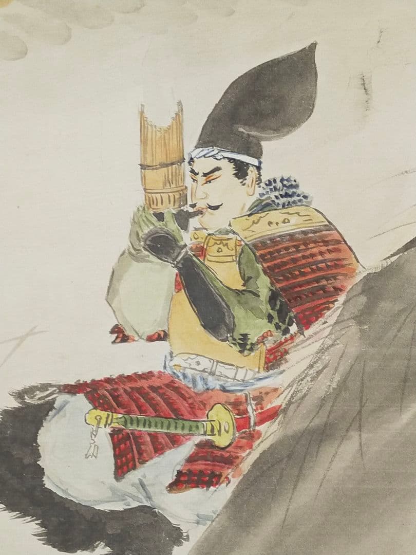 模写】掛軸前田青邨武者絵掛け軸骨董古玩中国