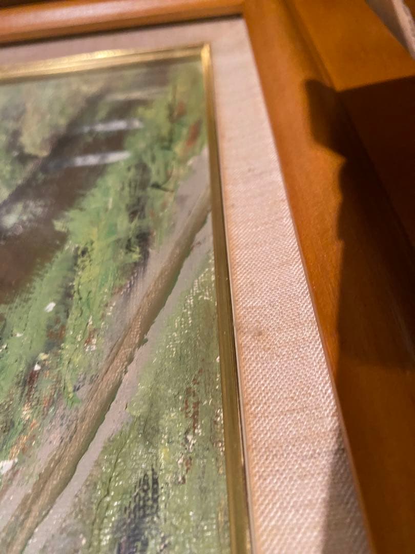 早瀬　遼　油彩　白樺林　絵画