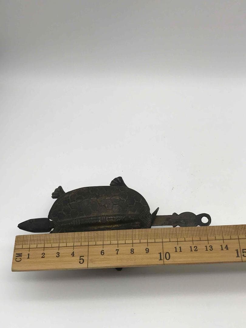 清朝民国 亀 カメ 鍵 銅鍵 四本足動かせる 手工 時代物(F-11)