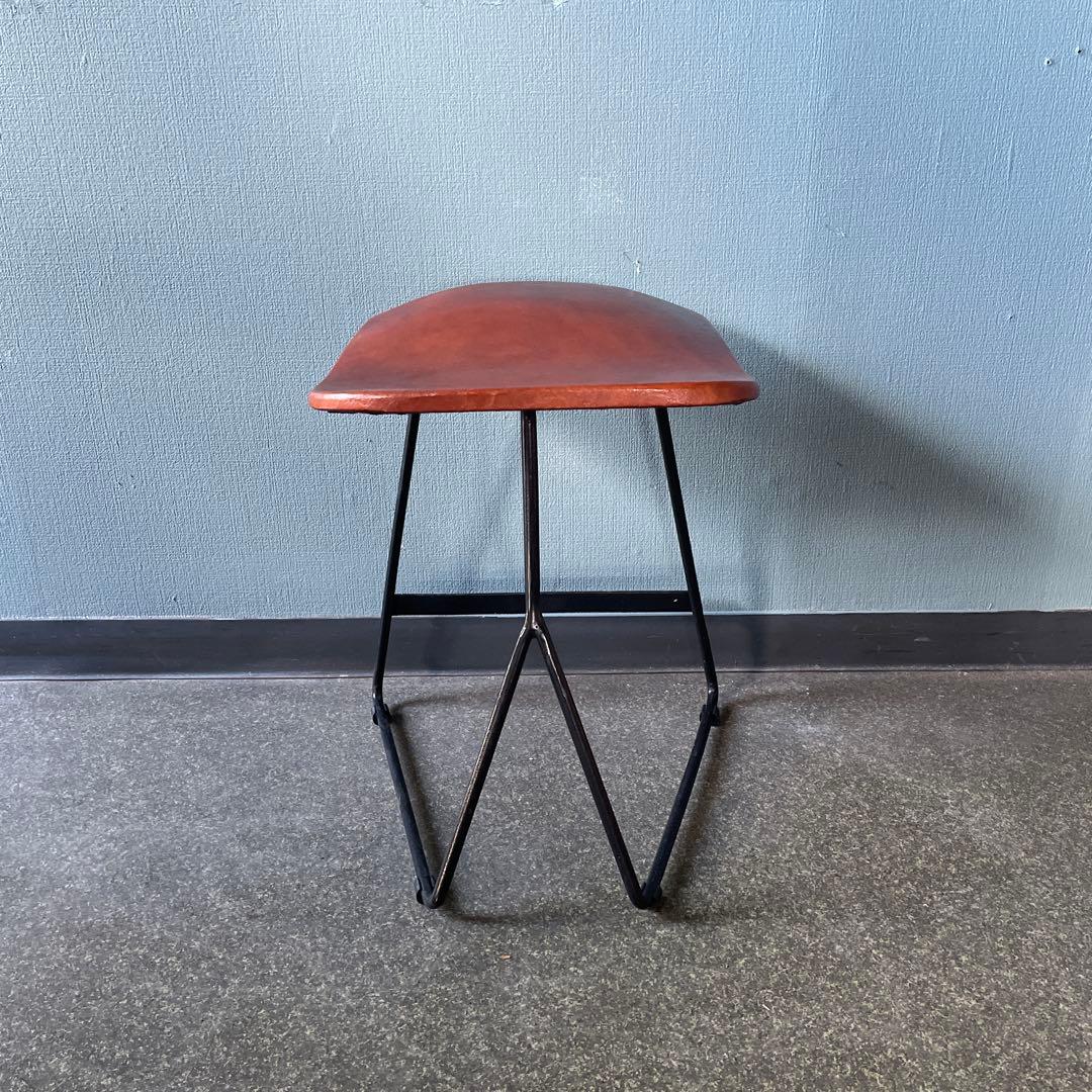 宮武製作所　MASARAスツール　1脚　鉄脚　本革