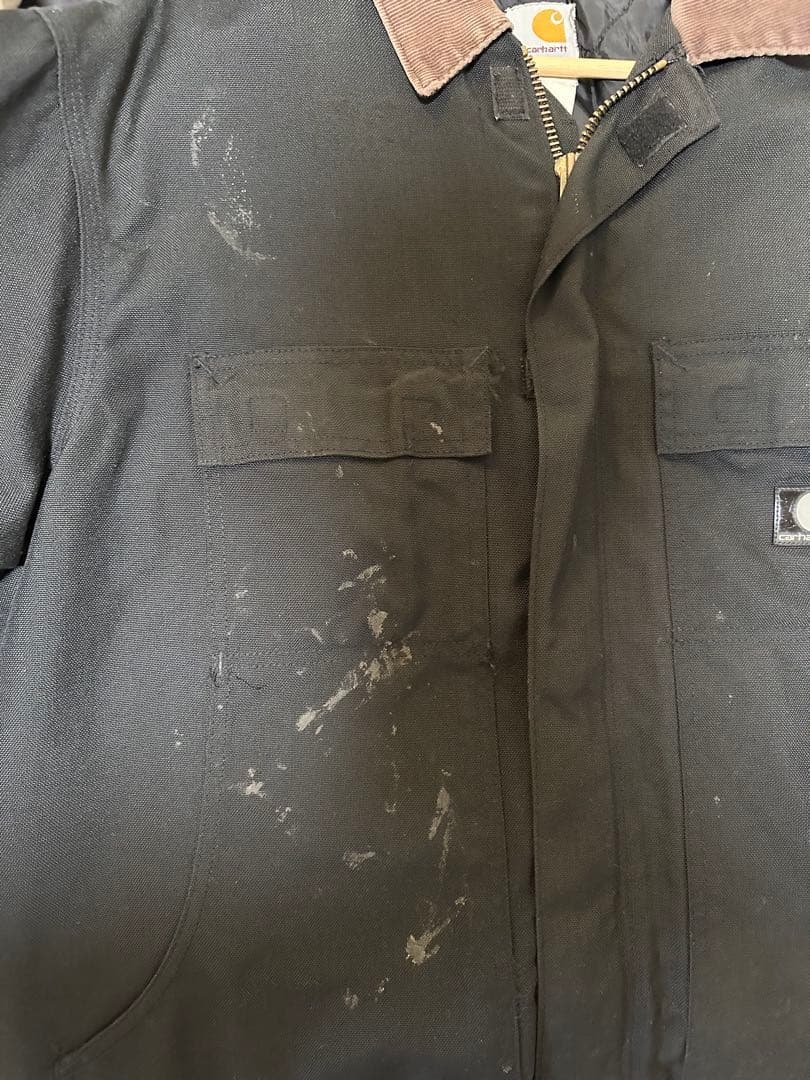 Carhartt ブラックジャケット コーデュロイ襟