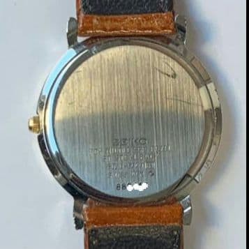 極薄美品スイスセイコークォーツメンズ　★極希少スイスセイコーレザーベルト交換済み