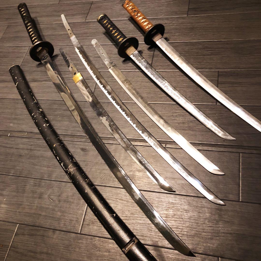模造刀　大小6本セット　太刀　脇差　骨董品　模擬刀まとめ　ジャンク品あり　刀身