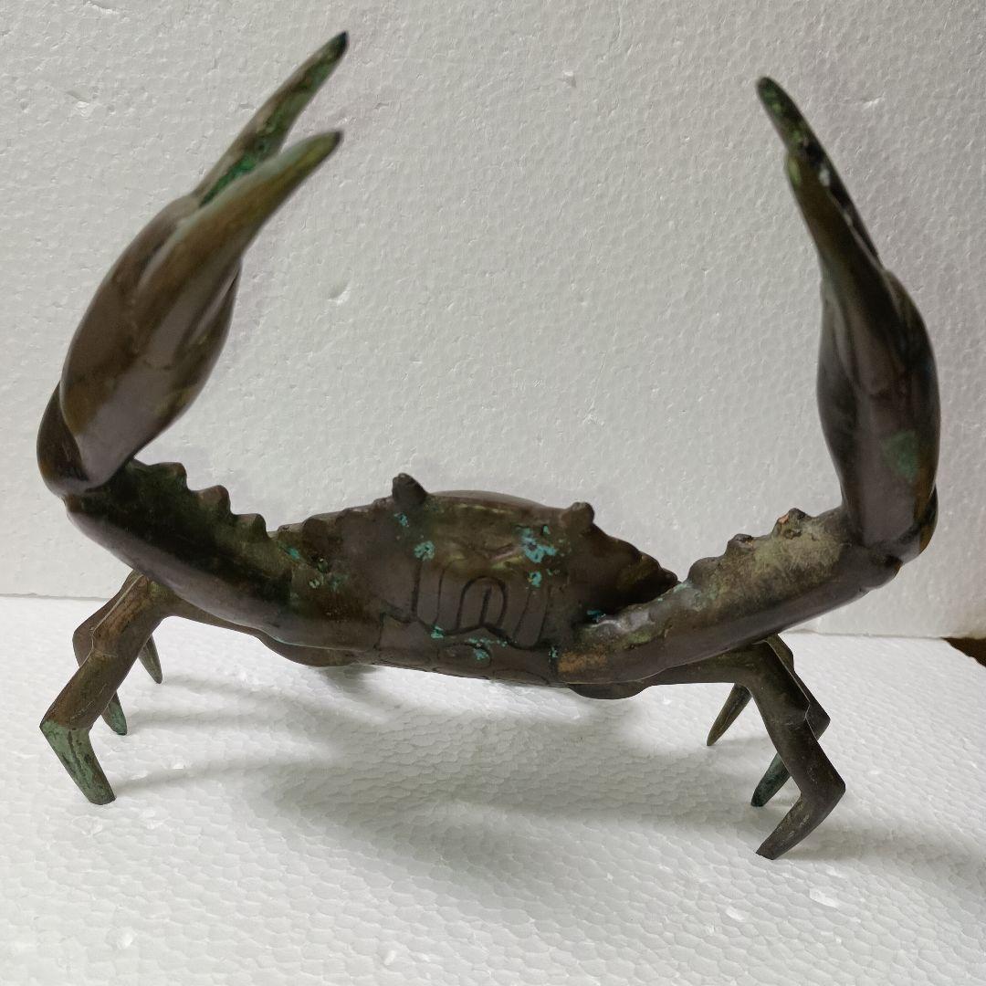 銅 細工 ♦置物　渡り蟹　カニ　銅製　1.1kg ★アンティーク　蔵出し