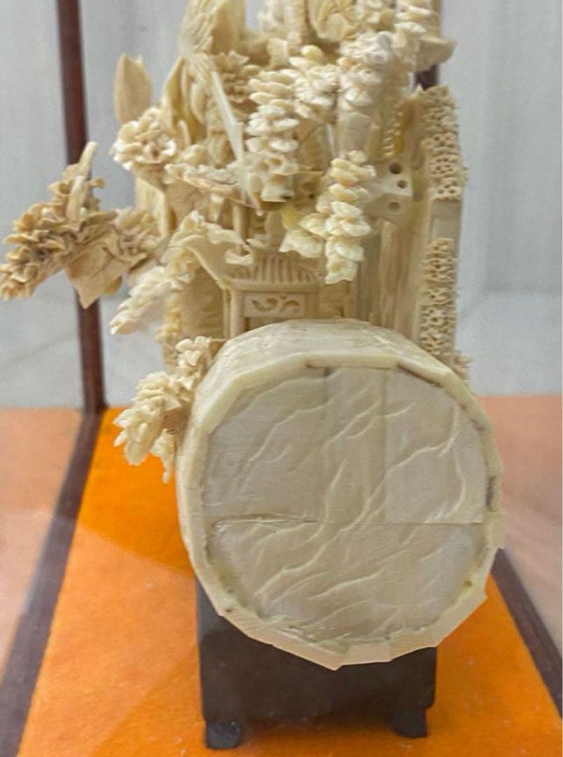 天然マンモス牙精巧な手作り彫刻順風満帆 置物