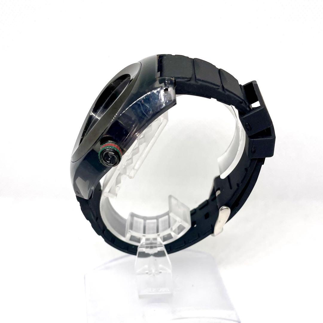 稼働品　GUCCI SYNC ブラック ラバーベルト 時計