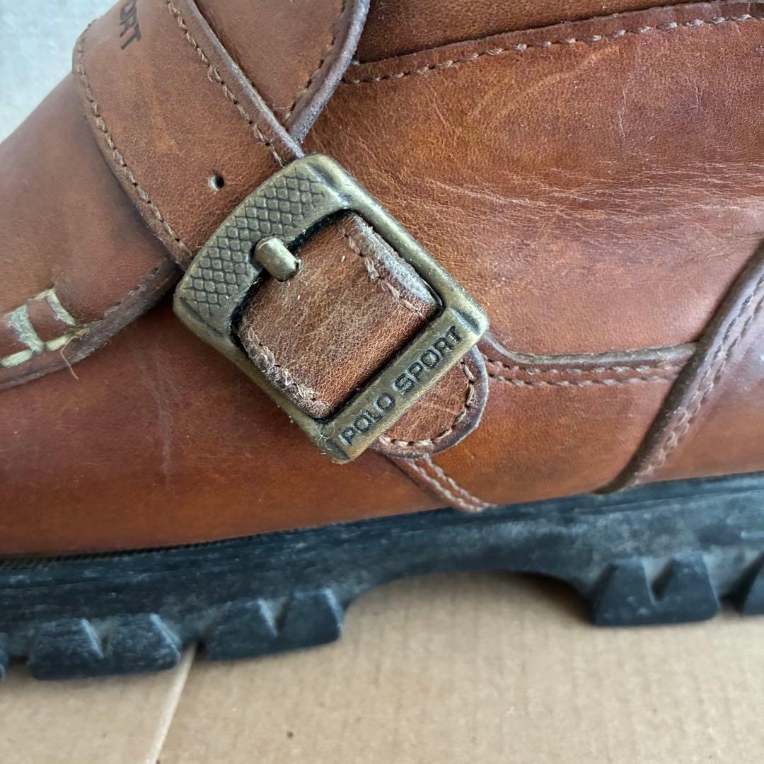 靴 90's POLO SPORT brown leather boots