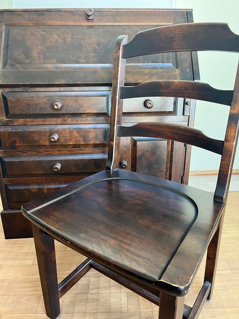 【期間限定セール】北海道民芸家具 ダークブラウン ライティングデスク