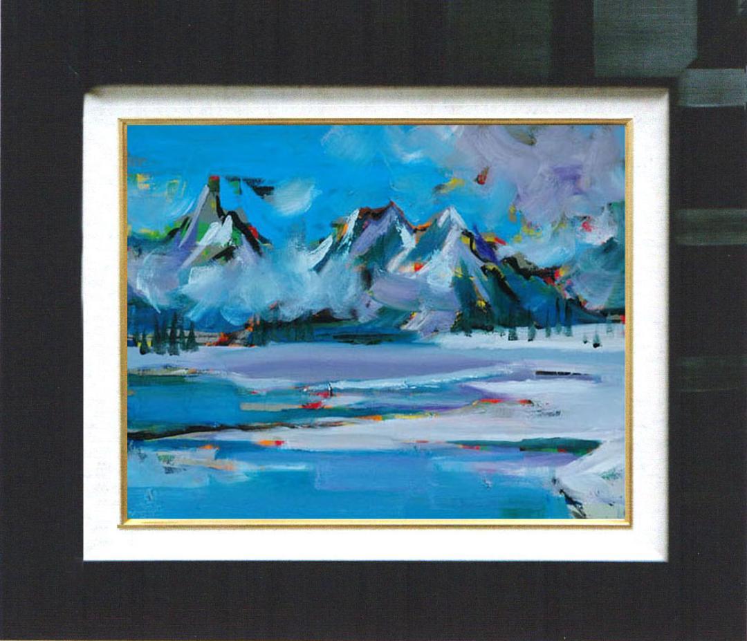 油絵 菅家令子 絵 絵画 インテリア uF6-062903 風景 冬景色