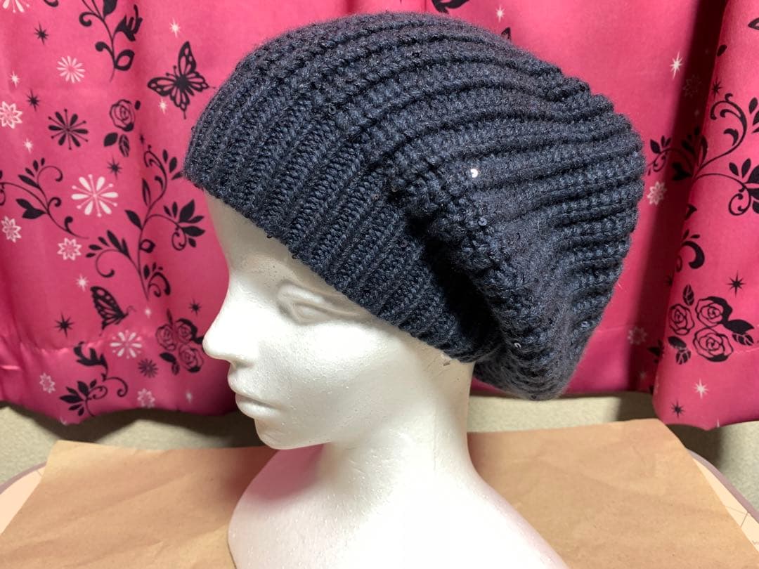 ブルネロクチネリ カシミヤニット帽 スパンコール 美品】ブルネロ