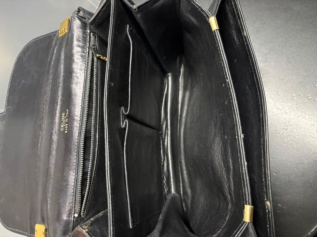 セリーヌ ワンショルダーバッグ レザー CELINE 馬車金具 フラップ