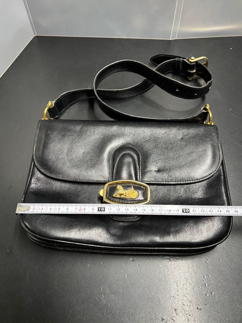 セリーヌ ワンショルダーバッグ レザー CELINE 馬車金具 フラップ