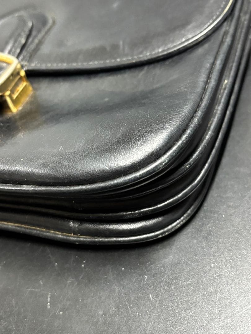 セリーヌ ワンショルダーバッグ レザー CELINE 馬車金具 フラップ