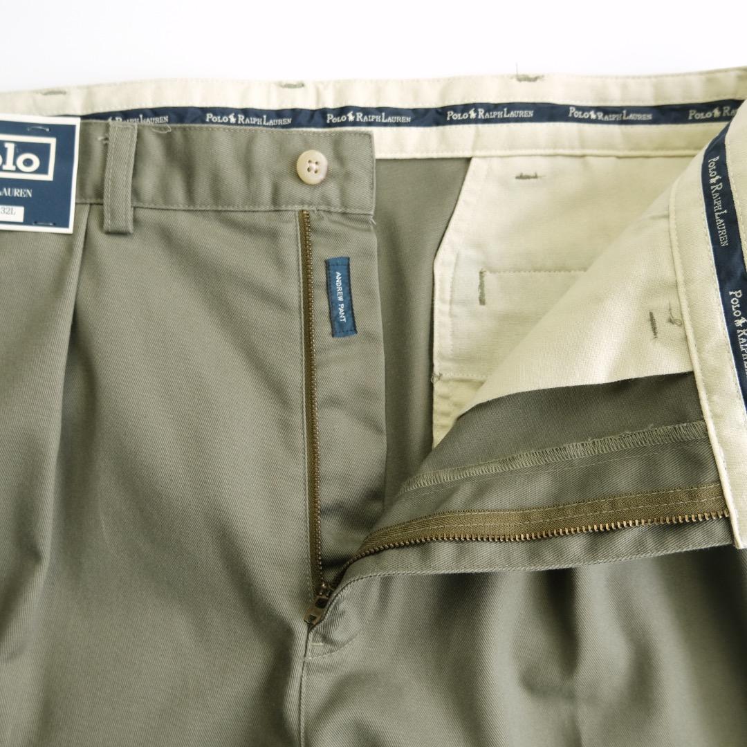 ラルフローレン 90s ツータックチノパンツ 34×32 デッドストック
