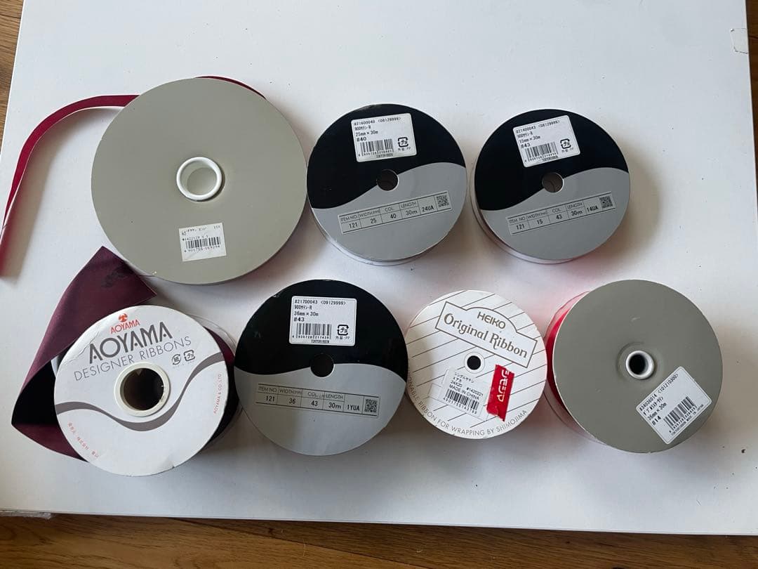 3万円相当！】サテンリボン レッド ボルドー 新品含む 6巻セット