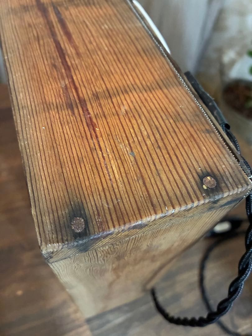 古道具 ライト 置き型 照明 古材 シャビー 木箱 漏斗 古雑貨 - メルカリ