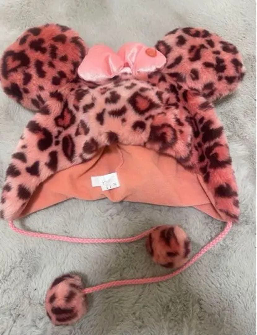 ミニーちゃん ファンキャップ ヒョウ柄 ピンク