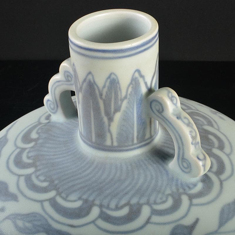 中国 青花 果実文 双耳天球瓶 合わせ箱付 M R5232B - alnobala.ae