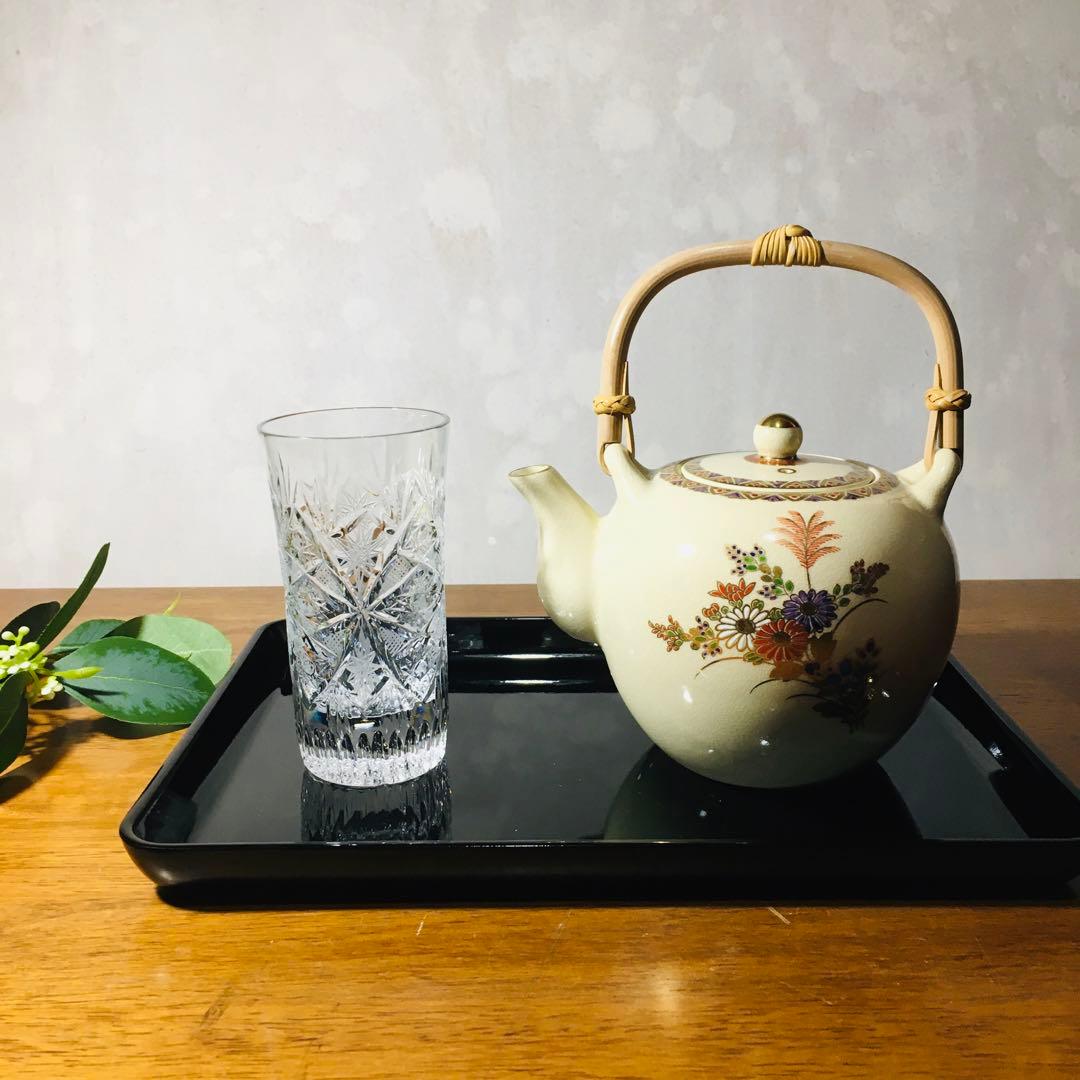 伝統工芸品】 薩摩焼 磯御庭焼 色絵金襴手秋草文 急須