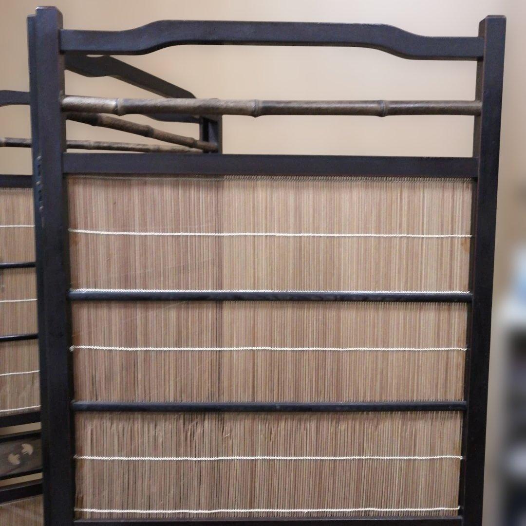 和モダン竹細工衝立 4連パーテーション屏風の通販はau PAY マーケット