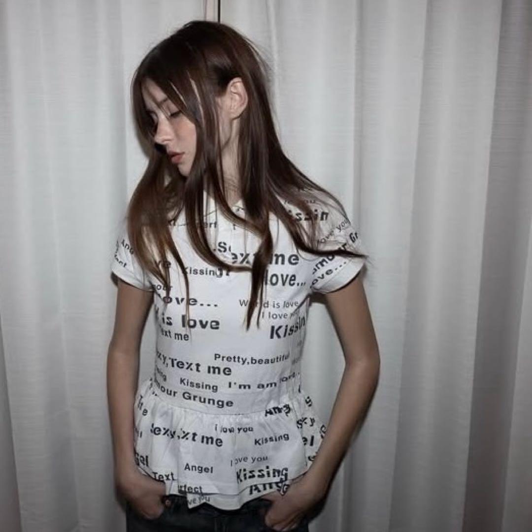 トップス praying world is love womans polo