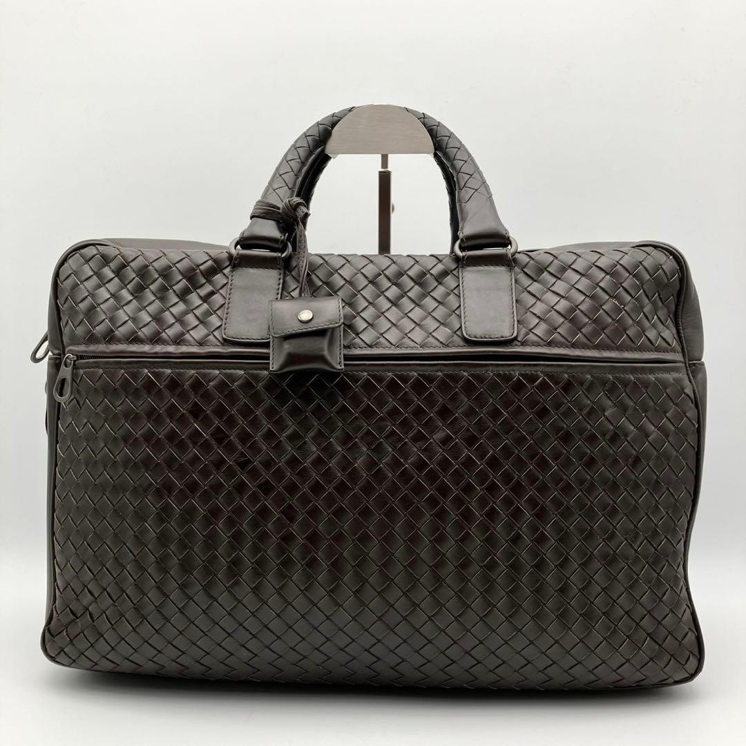 【美品】ボッテガヴェネタ　ビジネスバッグ　イントレチャート　鍵付き　ブラウン