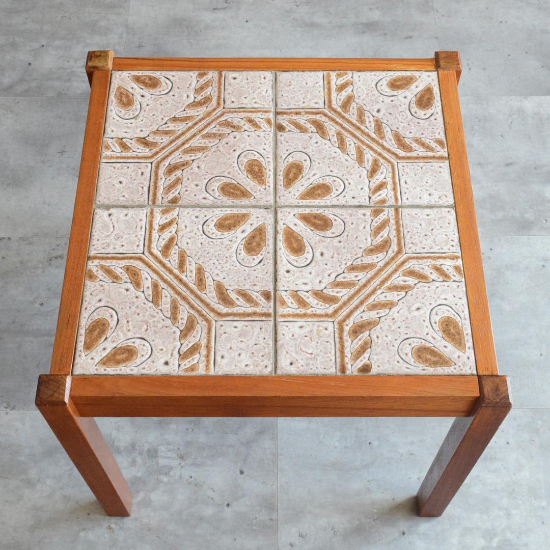 デンマーク 北欧ヴィンテージ タイルトップローテーブル 北欧家具