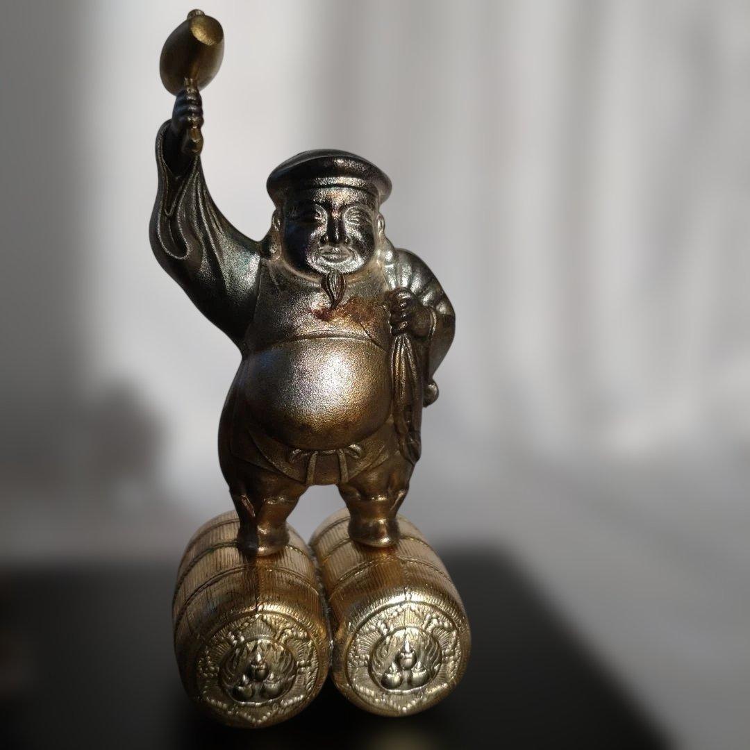 初代 武比古作 純銀 大黒天 恵比須 インテリア 縁起物 刻印有り 箱