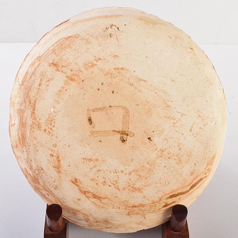 北大路魯山人作　織部　蟹絵　皿　時代箱付　V　R7715