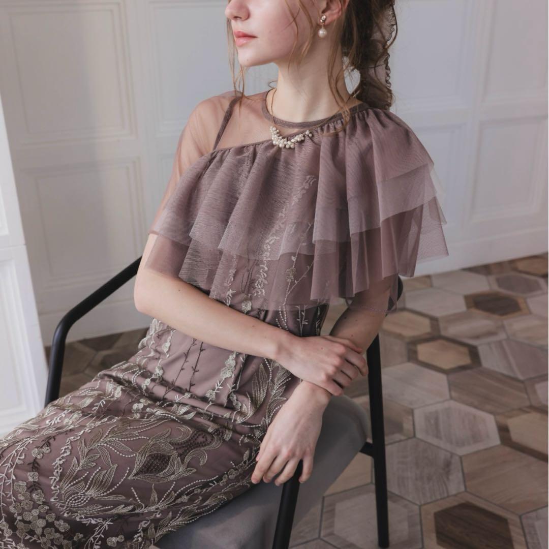 【おまけ付】マルチケープIライン ドレス 結婚式 お呼ばれ