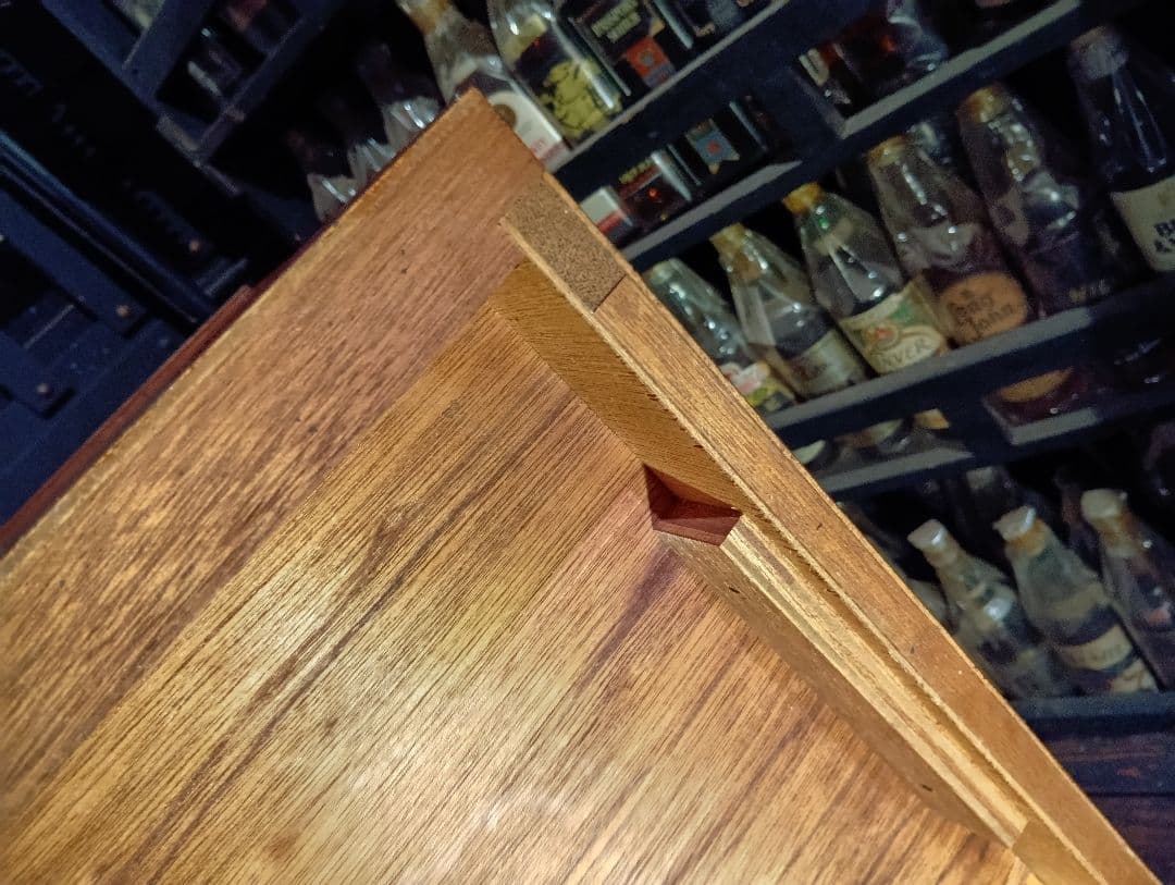 1960's チーク材 突板 カッパーハンドル ウッド レコード キャビネット