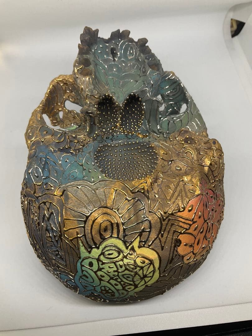 丸岡和吾×篠崎裕美子 コラボ ドクロ 抹茶碗 プラチナ