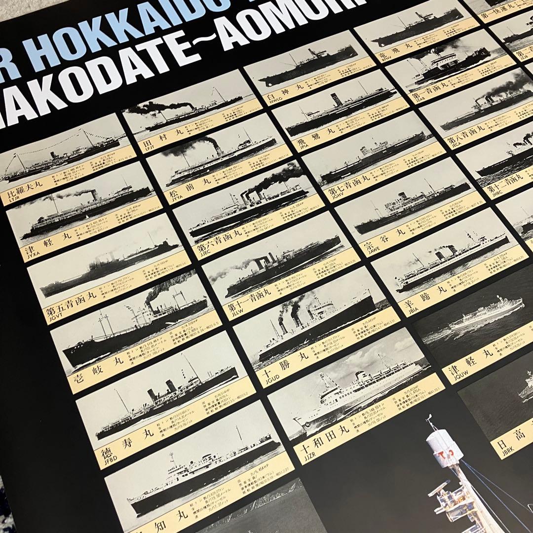 青函連絡船 ポスター 日本国有鉄道 国鉄 JR北海道 特大 未使用 昭和レトロ