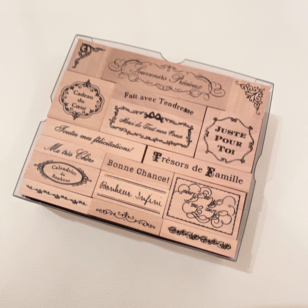 アンティーク フランスフレーズ スタンプセット - メルカリ