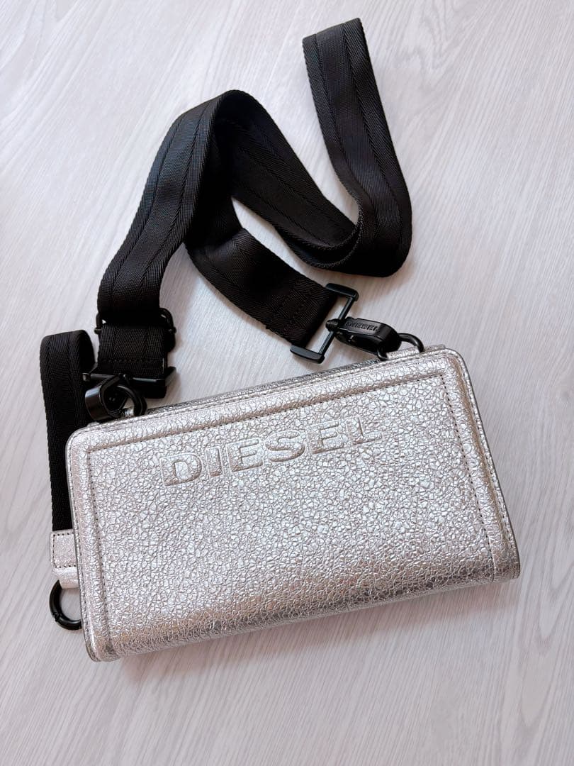 DIESEL ディーゼル ショルダー バッグ ロゴ シルバー 財布