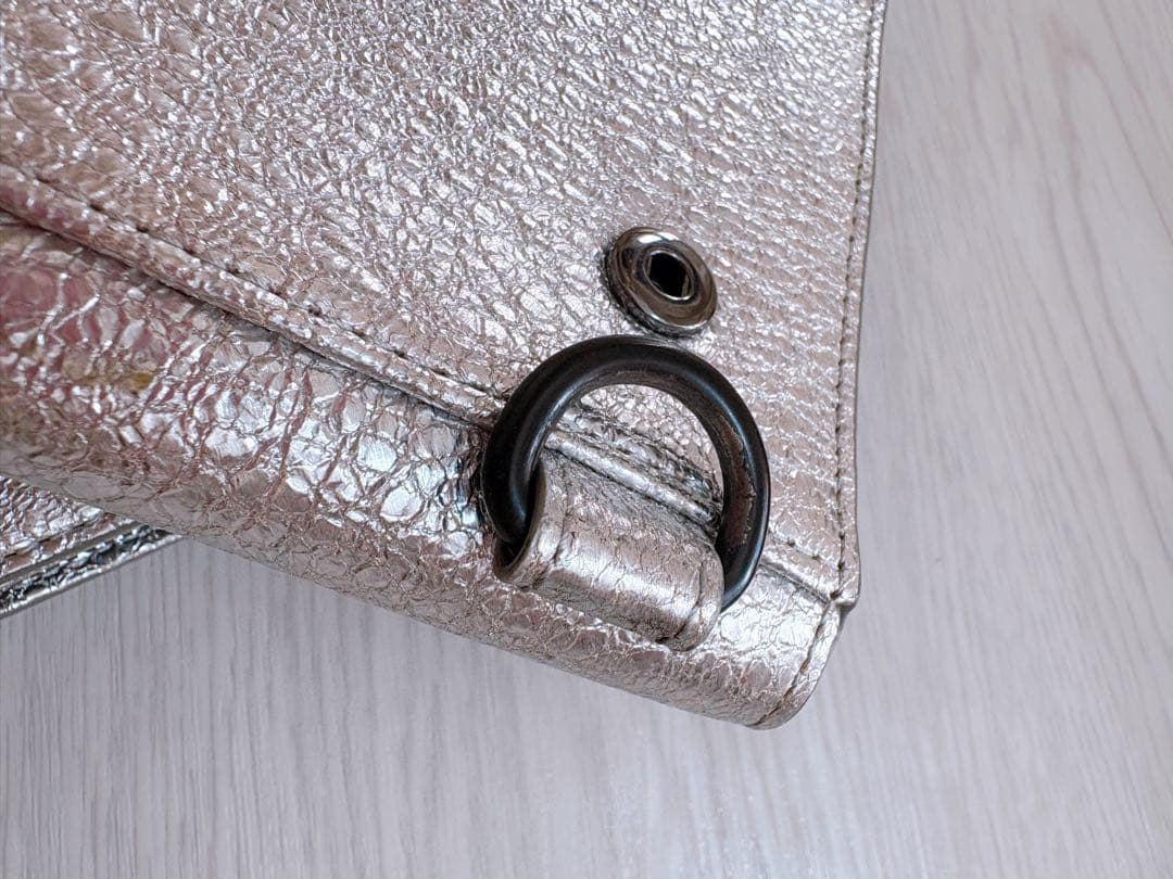 DIESEL ディーゼル ショルダー バッグ ロゴ シルバー 財布