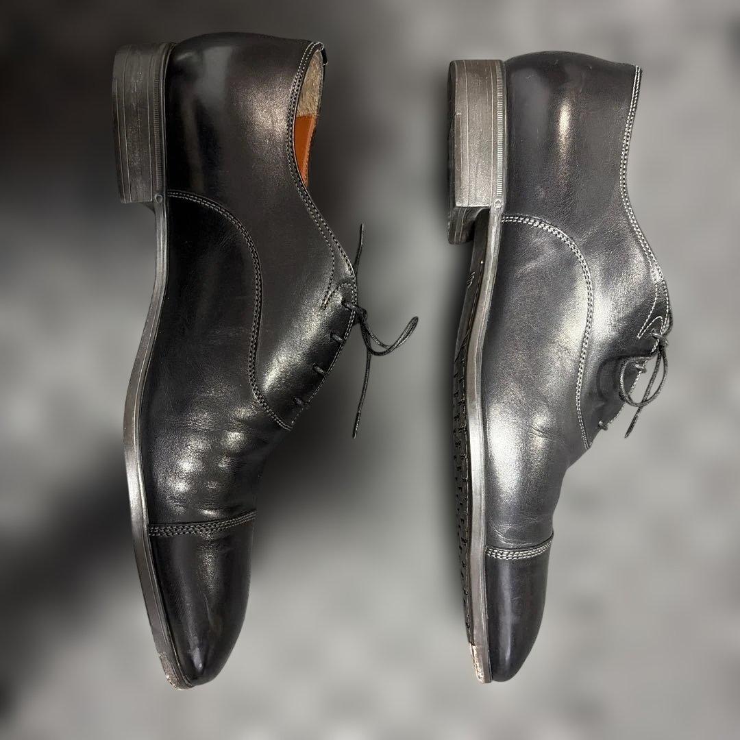 サントーニ　黒レザー ドレスシューズ ビジネスシューズ