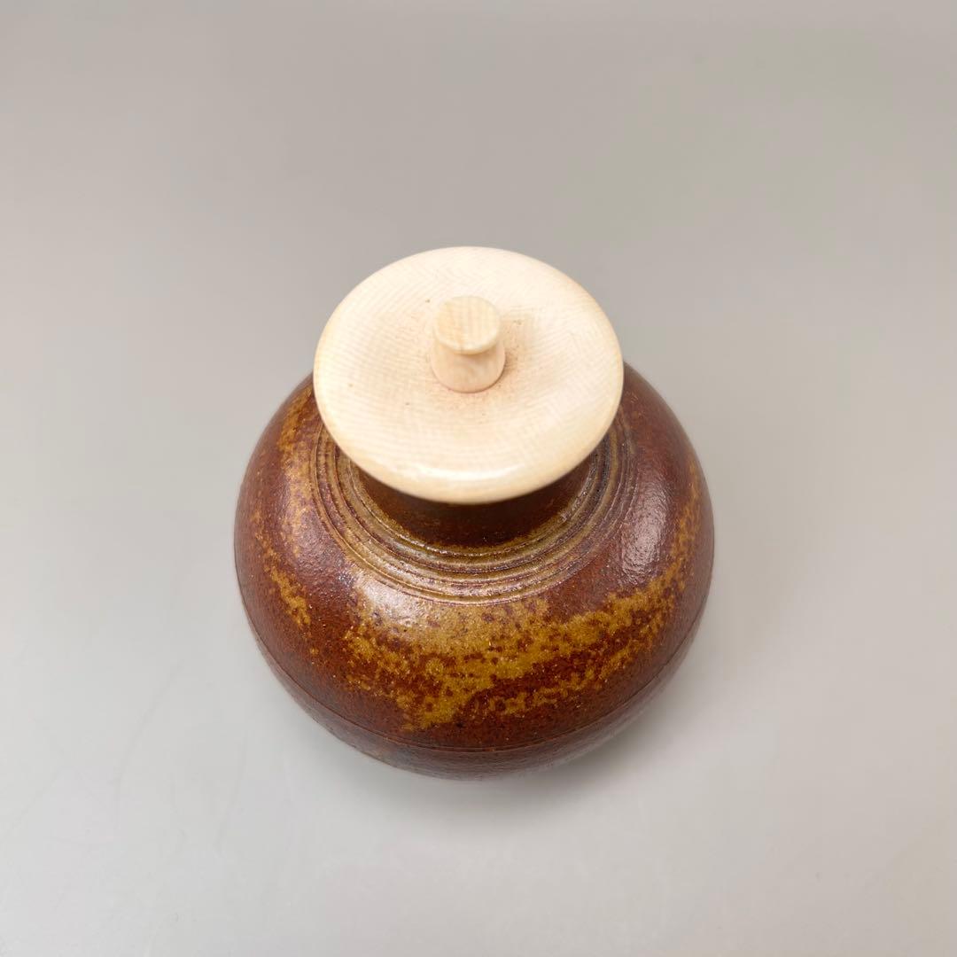 A047笹田有祥 摸 利休丸壺 茶入 唐物 大名物 共箱