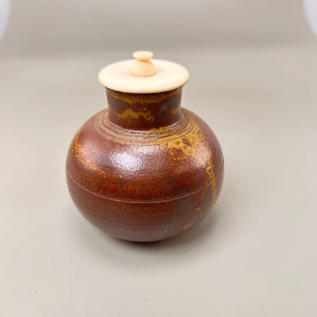 A047笹田有祥 摸 利休丸壺 茶入 唐物 大名物 共箱