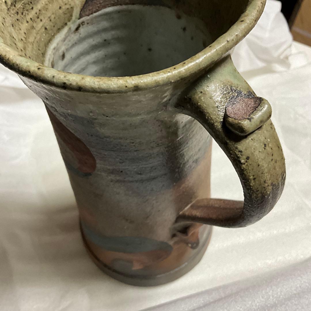 益子焼　ジョゼ　ファロンバ　ピッチャー 把手壺 花器