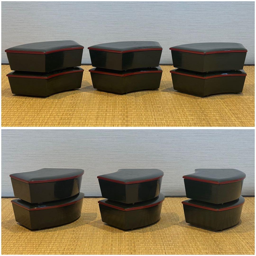 輪島塗 大崎 作 絵変草花蒔絵 青塗扇面形蓋物 10客「福扇」 / 大崎庄右衛門