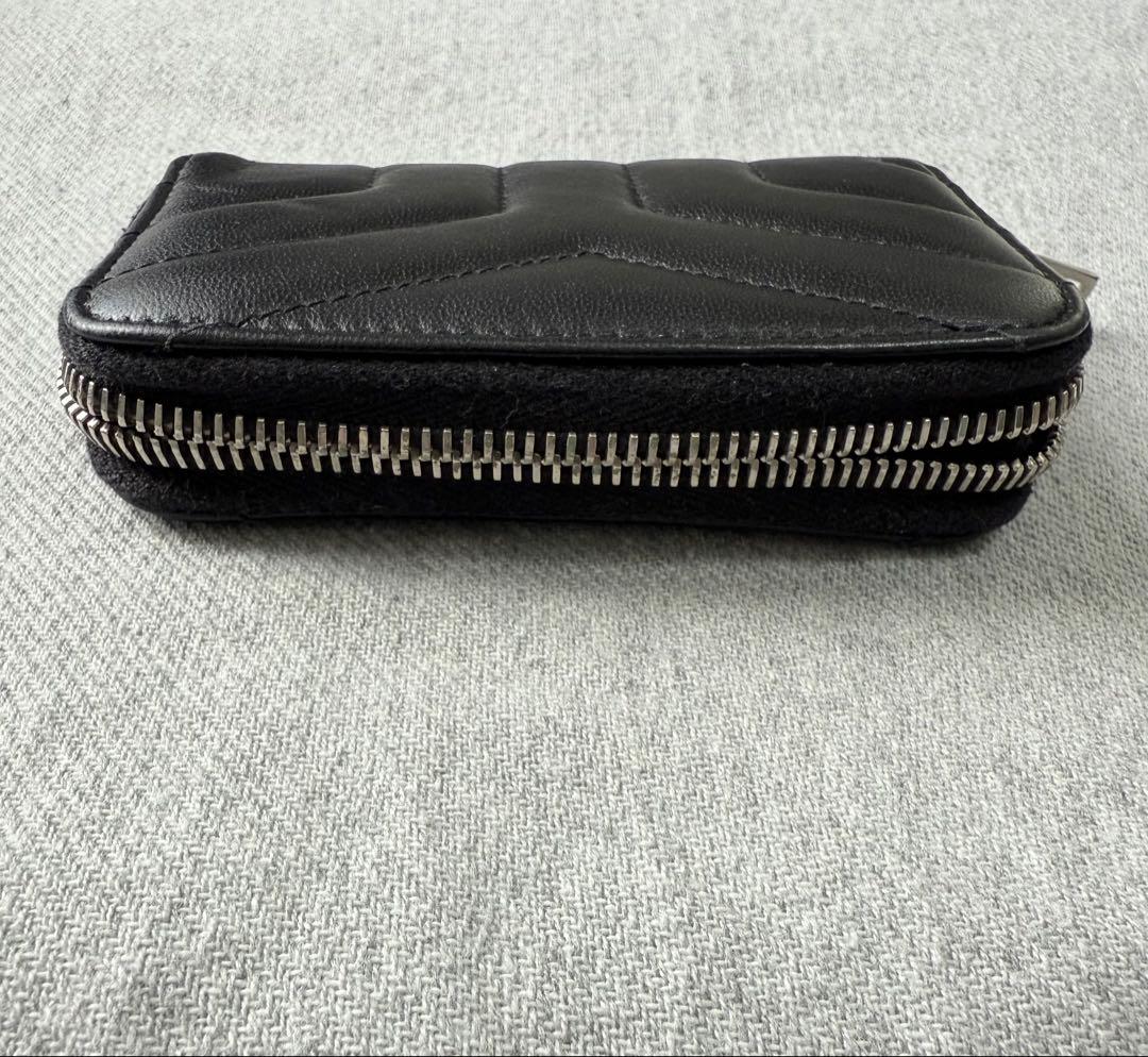 SAINT LAURENT YSLロゴ ケース ラウンドジップ　ブラック