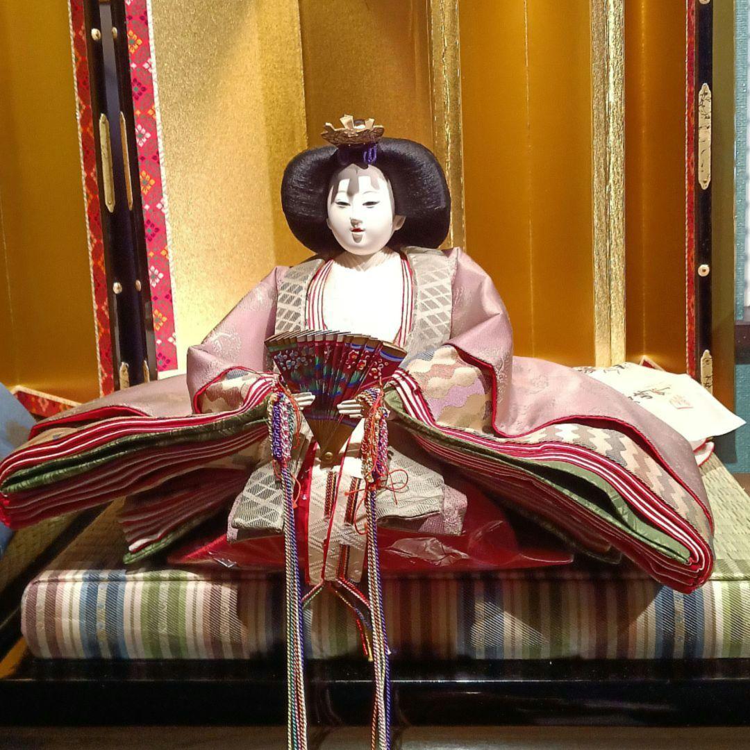雛人形　親王飾り　希少「平安春峰」作　本格:京雛仕立て　お道具付き