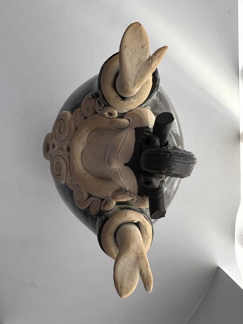 【美品】森元青芳 砥部焼　壺人形　青芳窯　念ずれば花ひらく